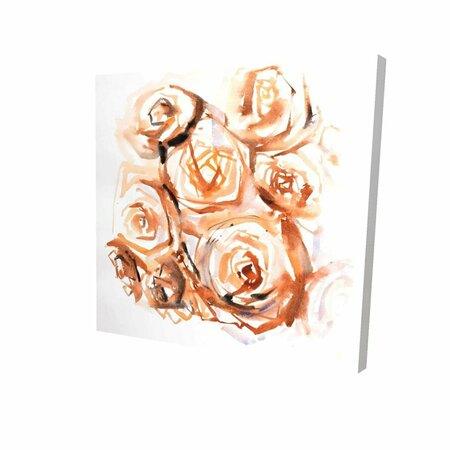 BEGIN HOME DECOR 16 x 16 in. Abstract Roses with Sepia Style-Print on Canvas 2080-1616-FL267